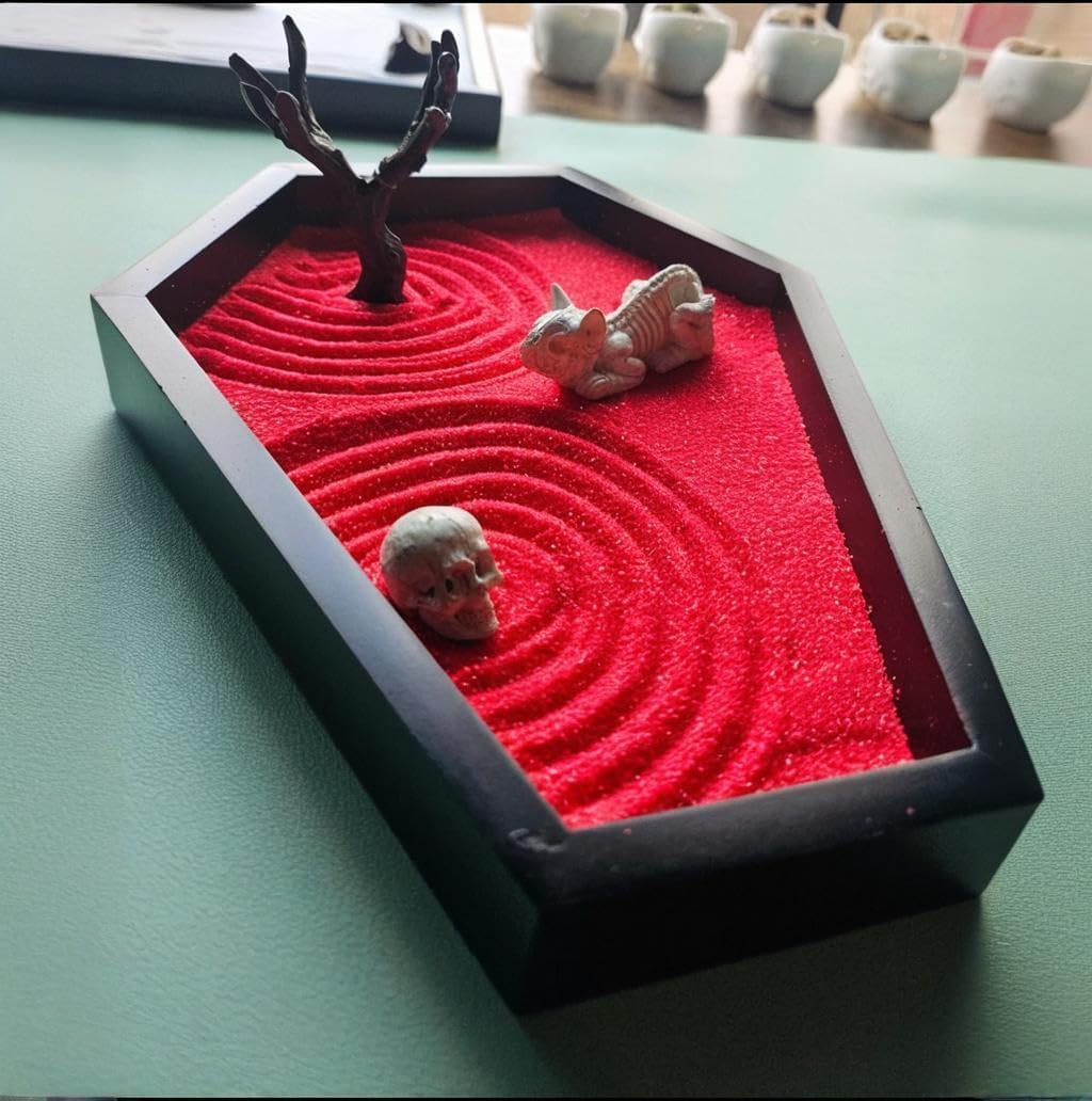 Zen Garden for Desk Gothic Gifts Office Desk Decor Mini Zen Garden Kit (Gothic Set A)