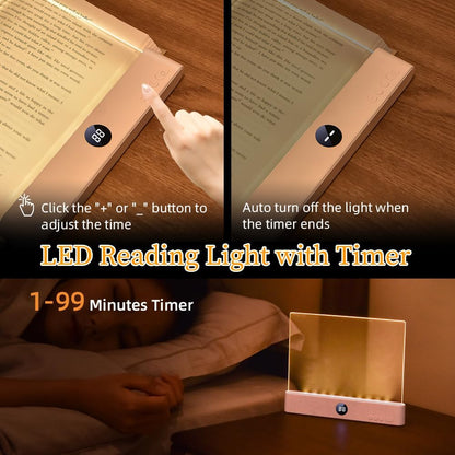 Book Light for Reading in Bed at Night Flat Reading Lights, White