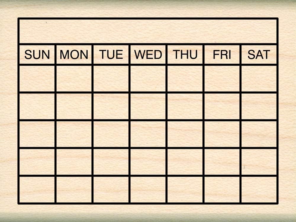 Stamps by Impression Journal, Habit Tracker, Calendar Rubber Stamp 2.25" x 2.75" 6 Row ST 1298