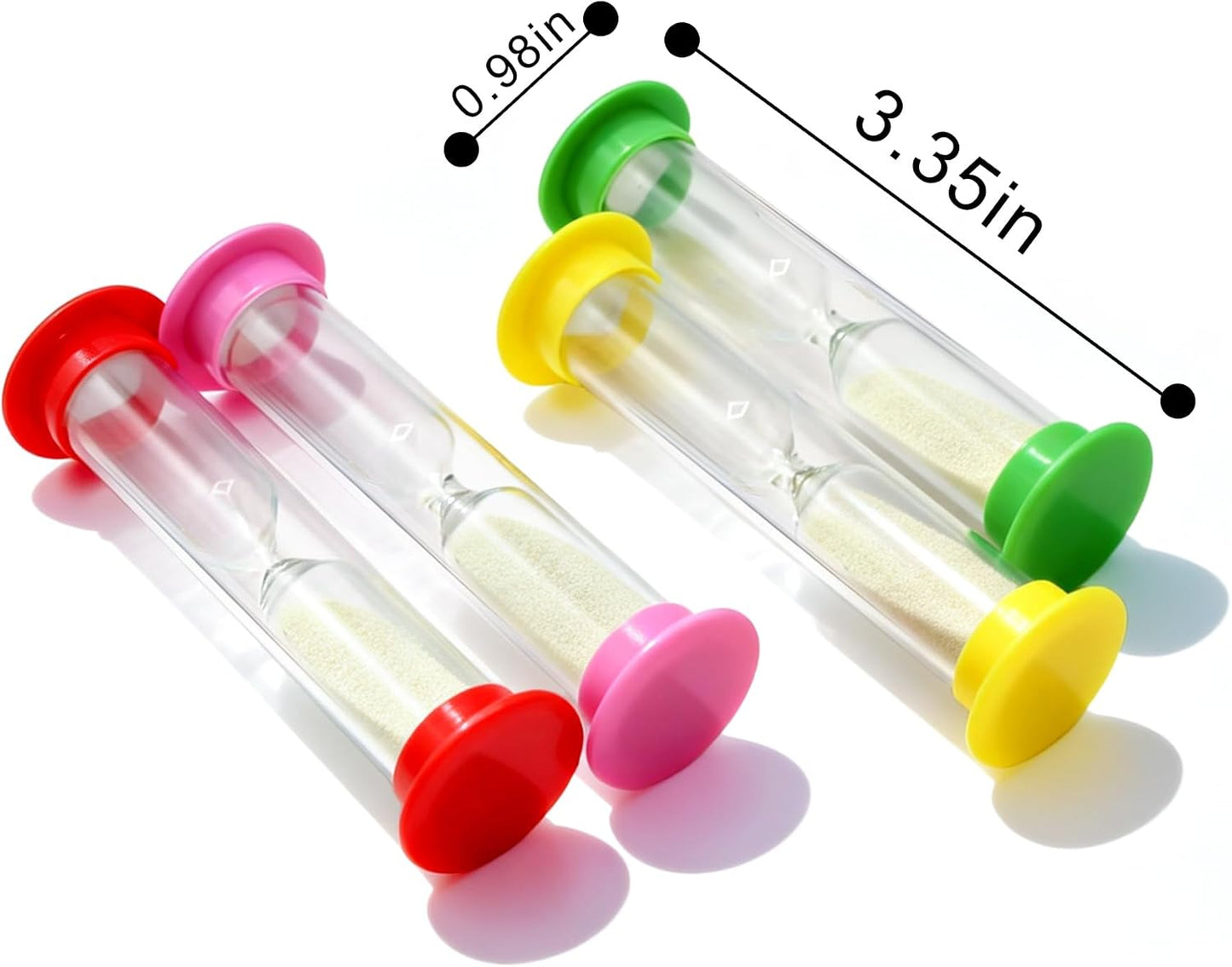 PROLOSO 6 Pcs Colorful Sand Timers Set Platic Sandglass Hourglass Sand Clock Timer 30sec/ 1min/ 2mins/ 3 Minutes/ 5 Minute/ 10mins for Kids Games Classroom Home Office Kitchen