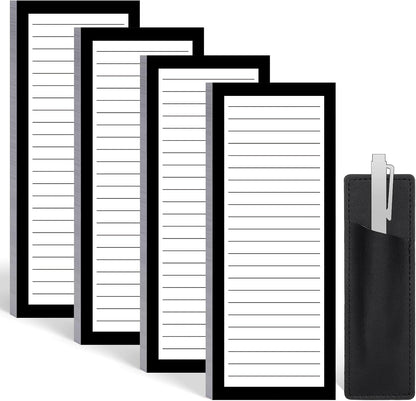 Thboxes 4 Pack Magnetic Note Pad for Fridge with Pen Holder, Totally 200 Sheets Grocery List Magnet Pad for Refrigerator Magnetic Shopping List Pad（Fruit Design）