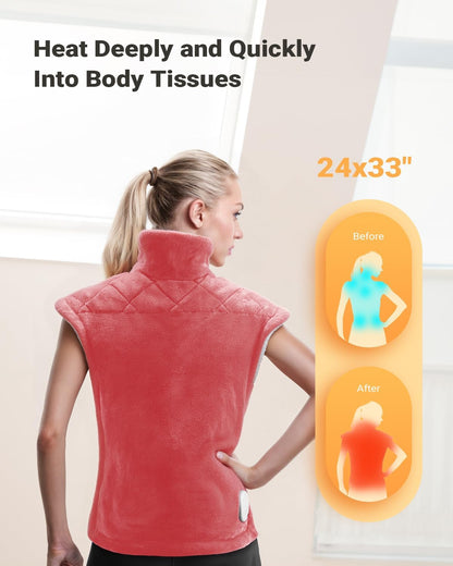 iDOO Heating Pad for Neck and Shoulders and Back for Pain Relief, Fathers Day Dad Gifts for Men, FSA Eligible Items & HSA Store, Large 24"x33" Weighted Electric Heat Pads for Back Gray