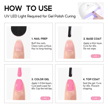 COSCELIA 53pcs Gel Nail Polish Kit with U V light and Drill Starter Kit 35 Colors Gel Nail Polish with 5pcs Top Base Coat Nail Art Professional Gel Manicure Kits Gifts for Women Teens Girls