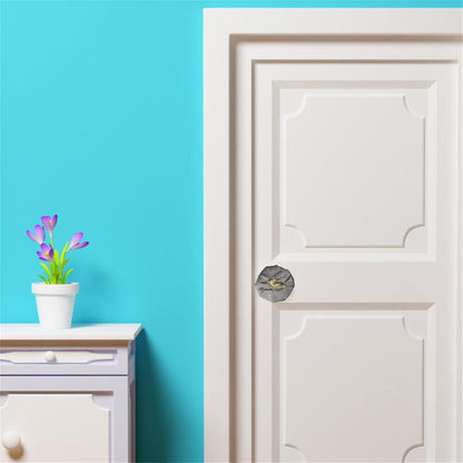 Door Knob Cover Grey with Bird Embroidered 2 PCS, Soft Velvet Wall Protector, Decorative Door Knob Cushion Not to Dent Applicances