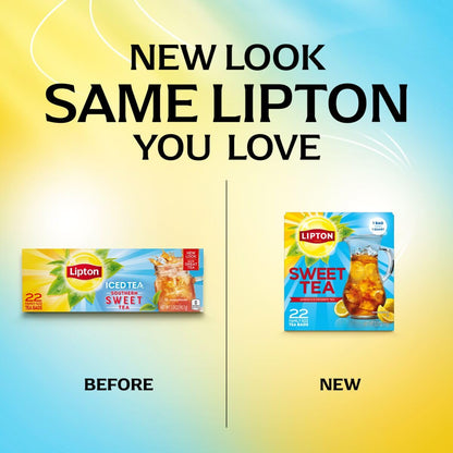 Lipton Southern Sweet Iced Tea Bags, Family Size, 132 Total Bags