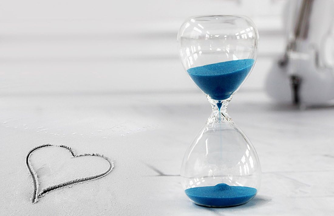 Hourglass, HoveBeaty Hand-Blown Sand Timer Set for Time Management 15 Minutes Durable Glass Construction (15 Min, Black)
