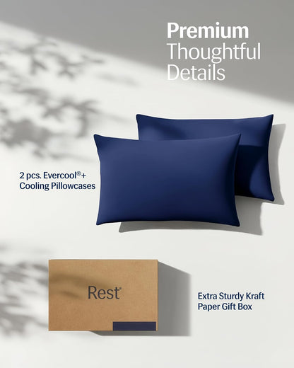 REST® Evercool®+ Cooling Pillowcases for Hot Sleepers, Standard, 2PCS