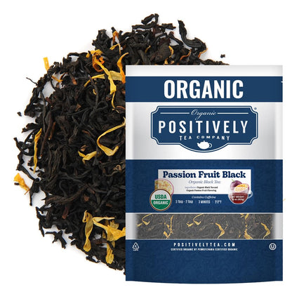 Positively Tea, Organic Passion Fruit Black Tea, Loose Leaf, 16 Ounce