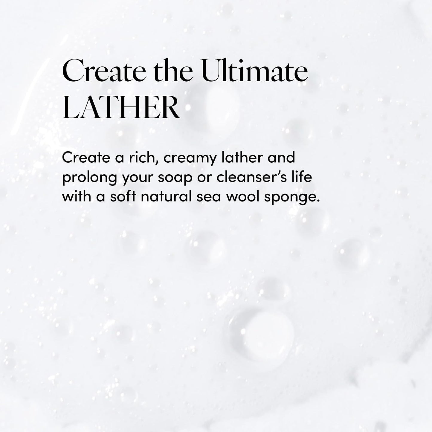 LATHER - Natural Sea Wool Sponge, 5-6" - Organic Exfoliating Body Scrubber - Soft, Gentle Cleansing - Hypoallergenic - All Skin Types - Florida Natural Loofah Sponge - Cruelty Free - Beauty & Skincare