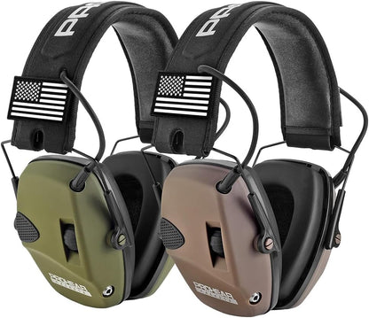 PROHEAR Electronic Ear Protection for Shooting with 4X Sound Amplification, Gun Range Hearing Protection Muffs, NRR 23dB Noise Reduction Headphones for Hunting, Green