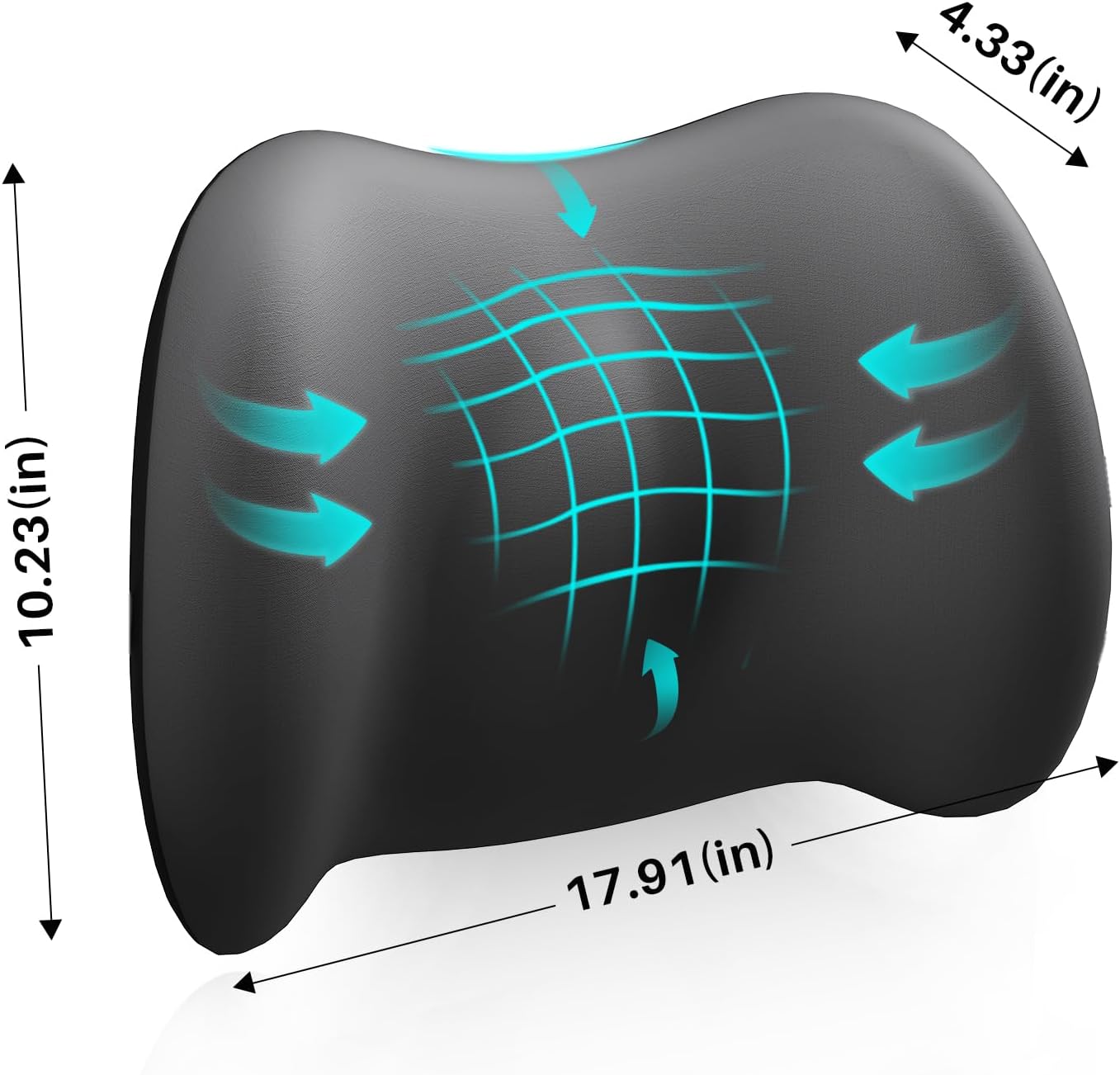 Lumbar Support Pillow for Office Chair, Car Lumbar Pillow Lower Back Pain Relief, Memory Foam Back Cushion with 4D Mesh Cover and Adjustable Straps, Ergonomic Chair Back Pillow for Car,Bed, Gaming