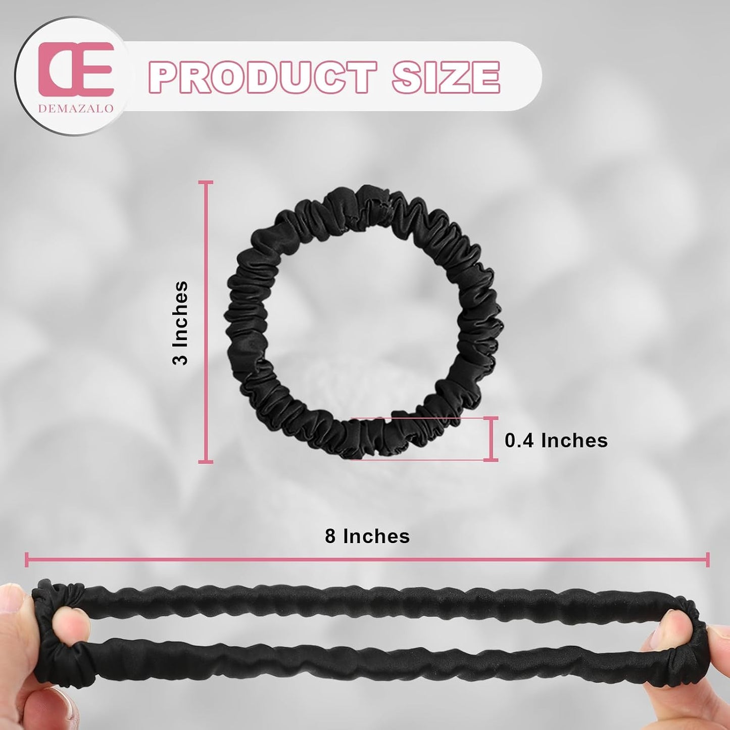 6Pcs Silk Hair Ties 100% Pure Mulberry Silk Scrunchies for Women Girls | No Hair Crease, Anti Frizz, Gentle Hold, No Damage, Black Brown Pink