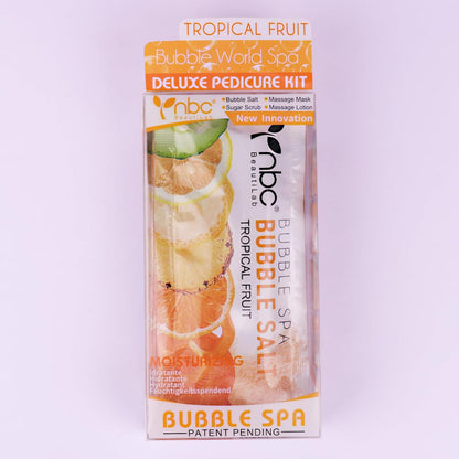 Pedicure Kit Foot Soak Set: Bubble Salt, Sugar Scrub, Massage Mask, Massage Lotion in a Box, 4 Step Foot Spa Kit for Dry Feet, Softens Calluses, Tired Feet（3 Set Lavender) - Colors A