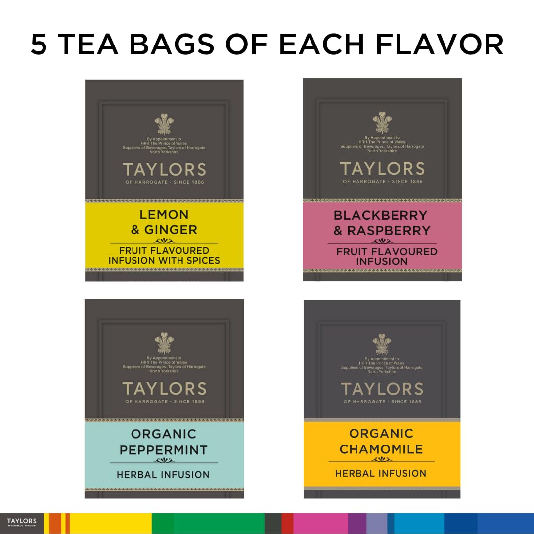Taylors of Harrogate Fruit & Herbal Tea Sampler Gift Box, 20ct