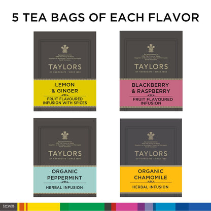 Taylors of Harrogate Fruit & Herbal Tea Sampler Gift Box, 20ct