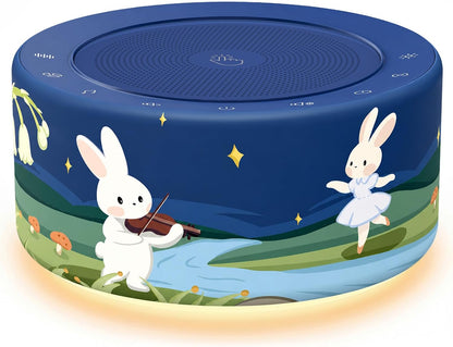 Kipcush White Noise Machine for Baby & Adults, 30 Soothing Sounds, Soft Non-Glare Nursery Lamp, 8 Color Night Lights, Memory Function (Angel V1 White, Standard)