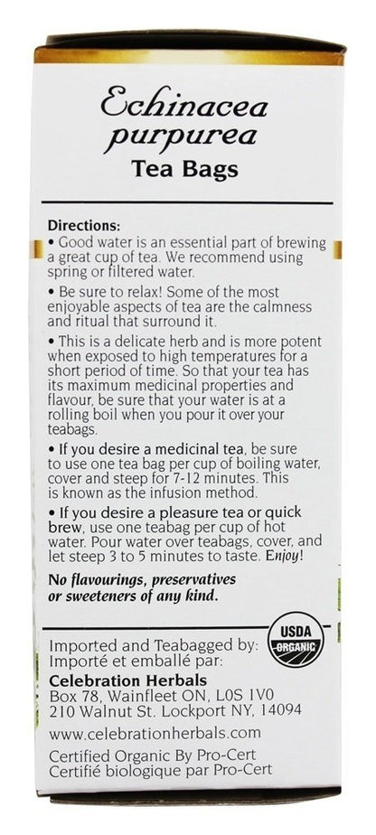 CELEBRATION HERBALS TEA ECHINACEA PURPUREA HERB OG, 24 CT