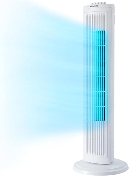 PELONIS 30 Inch Tower Fan for Bedroom, Quiet Oscillating Standing Fan with 3 Speeds, Portable Cooling Fan for Home Office Dorm Room, Auto-off Timer, Black, PFT28A2BBB