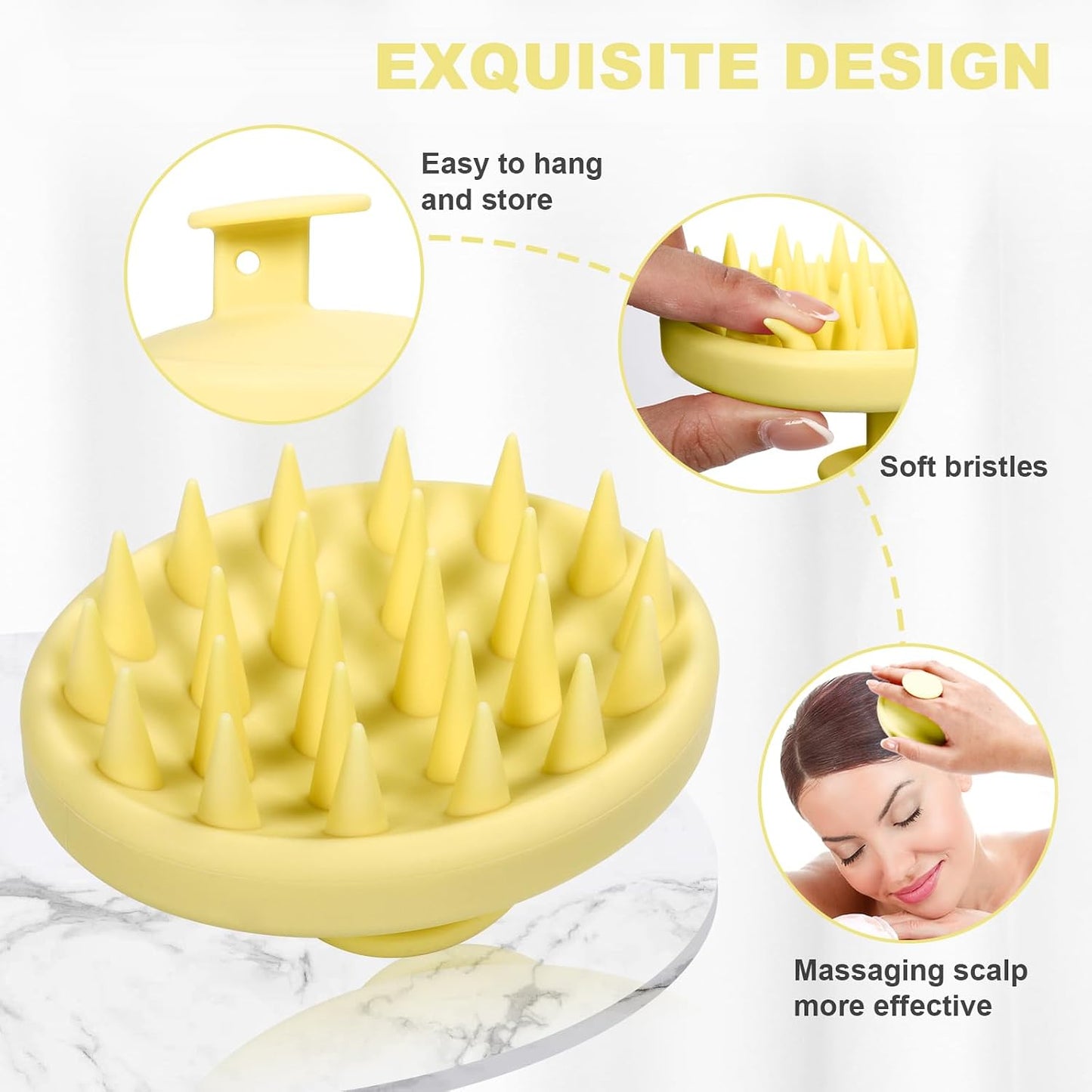 Meartchy Silicone Scalp Massager, Scalp Scrubber for Hair Growth with Soft Bristles, Scalp Exfoliator Brush Dandruff Removal Shampoo Brush for Wet Dry Scalp Care (Mint Green)