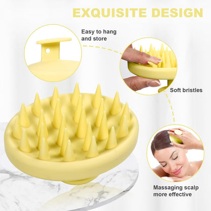 Meartchy Silicone Scalp Massager, Scalp Scrubber for Hair Growth with Soft Bristles, Scalp Exfoliator Brush Dandruff Removal Shampoo Brush for Wet Dry Scalp Care (Mint Green)