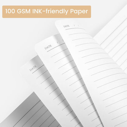 CAGIE Lined Journal Notebook for Women Men 320 Pages 100 Gsm Paper Thick Journaling Notebooks A5 Leather Journals for Writing Hardcover Journal Supplies for Work Note Taking Diary, 5.7x8.3 In, Green