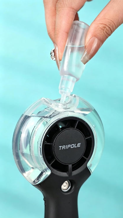 TriPole Portable Handheld Misting Fan High-Speed Rechargeable Fan with Mist