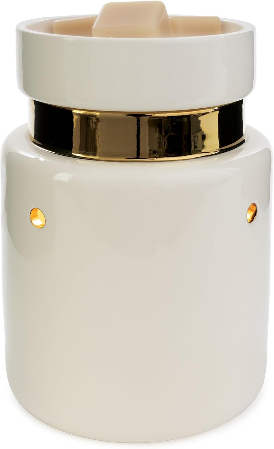 Candle Warmers ETC. Illumination Fragrance Warmer- Light-Up Warmer for Warming Scented Candle Wax Melts and Tarts or to Freshen Room, White Harmony