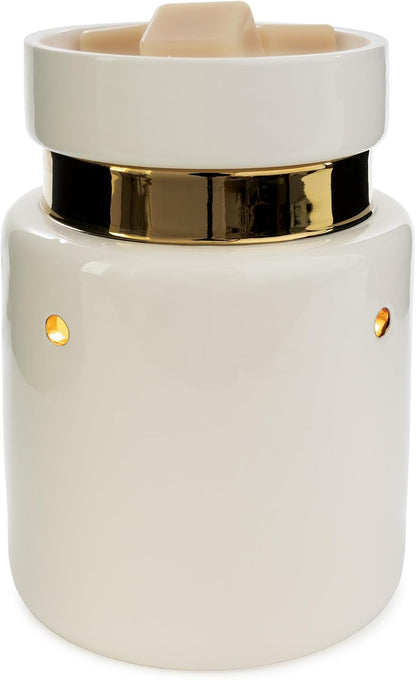 Candle Warmers ETC. Illumination Fragrance Warmer- Light-Up Warmer for Warming Scented Candle Wax Melts and Tarts or to Freshen Room, White Harmony