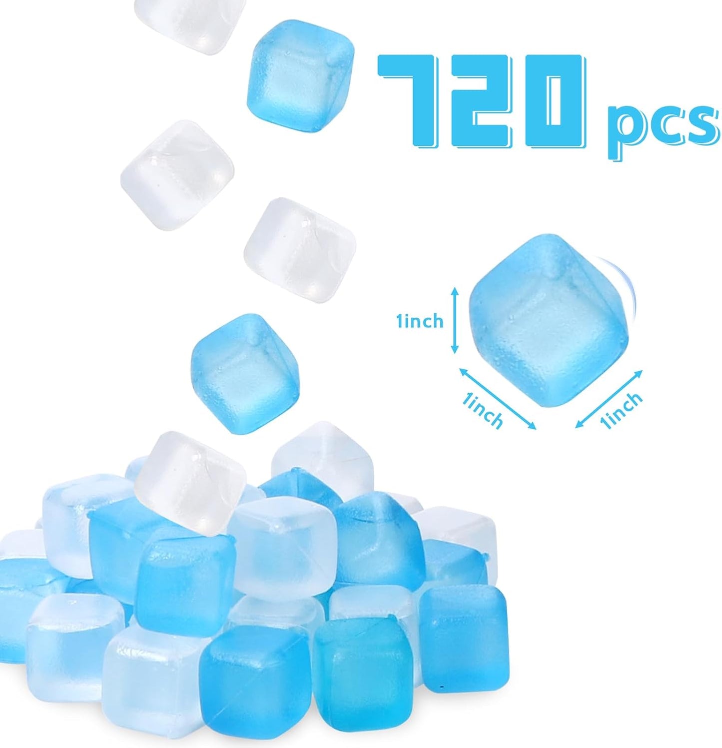 360 Pack Reusable Ice Cubes Refreezable Ice Cubes Without Diluting Reusable Ice Cubes for Drinks Large Pack Ice Cube Frozen BPA Free for Party Bars Ice Bath Camping