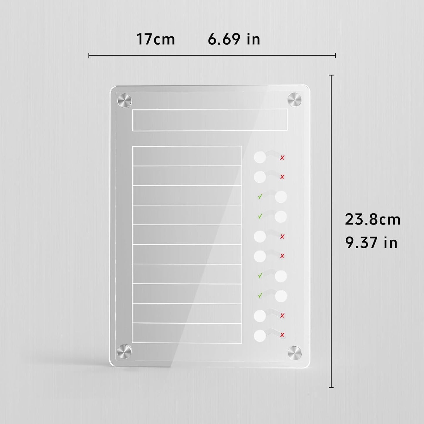 NiHome Acrylic Magnetic to Do List Planning Board with Sliders & Desktop Stand, Chore Chart for Kids & Adults, Checklist Routine Chart Task Board for Fridge & Desk, for Magnetic Metal Surfaces Only