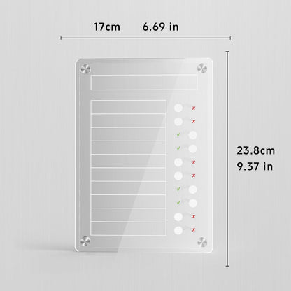 NiHome Acrylic Magnetic to Do List Planning Board with Sliders & Desktop Stand, Chore Chart for Kids & Adults, Checklist Routine Chart Task Board for Fridge & Desk, for Magnetic Metal Surfaces Only