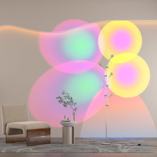 DENGALA Halo Projector Floor Lamp - 4000K LED Multi Head Floor Lamp