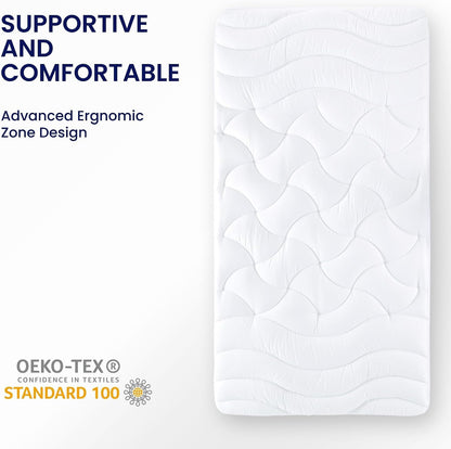 SLEEP ZONE Cooling Queen Mattress Topper, Premium Zoned Cool Mattress Pad Cover, Padded Mattress Protector Breathable Washable, Deep Pocket 8-21" (Grey, Queen)