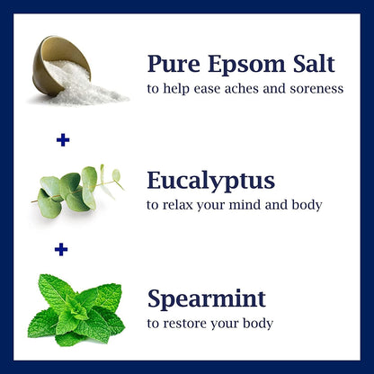 Dr Teal's Epsom Salt Magnesium Soak, Relax & Relief with Eucalyptus & Spearmint Essential Oils, 3 lbs