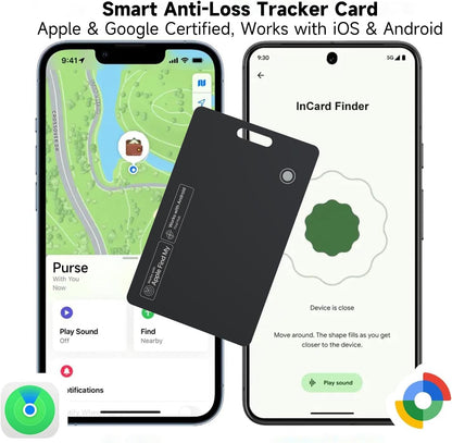 MergeCard, Works with Apple Find My (iOS) & Google Find Hub (Android),– for Wallet & Passport Rechargeable Wireless Charging, IPX68 Waterproof, Thin Tracker Card (1 Pack)