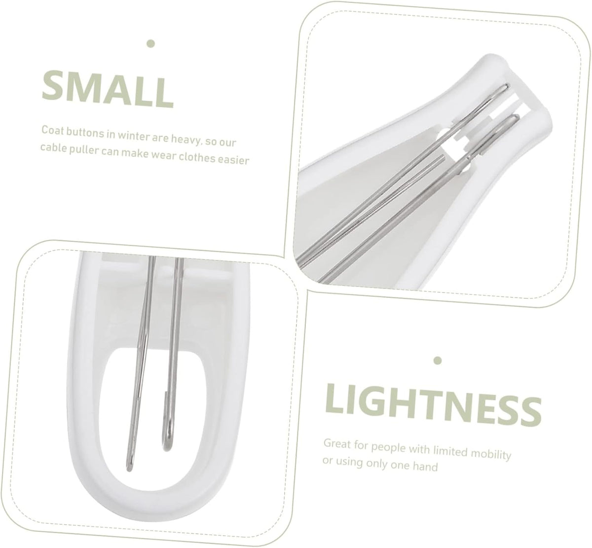 Button Hook Dressing Aid with Non Slip Handle for Elderly Arthritis
