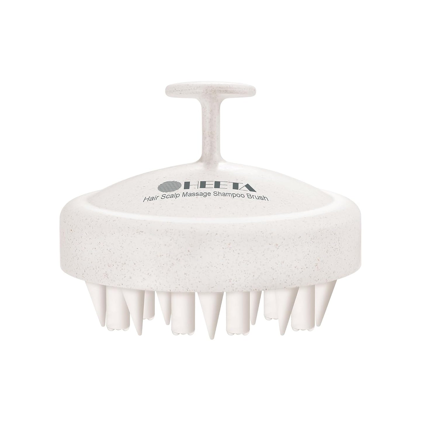 HEETA Hair Scalp Massager for Hair Growth, Shampoo Brush, Scalp Scrubber Exfoliator with Soft Silicone Bristles for Dandruff Removal to Relieve Stress, Wet Dry Use Updated Material, Beige