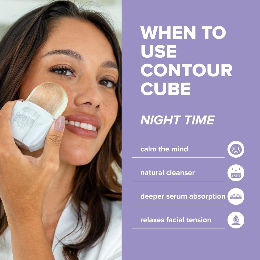 Contour Cube Original - Ice Roller for Sculpting & De-Puffing - Face Ice Roller & Massager with BPA-Free Silicone - Ice Mold for Face - Skin Care Tools for Daily Skincare (180ml) - Marble
