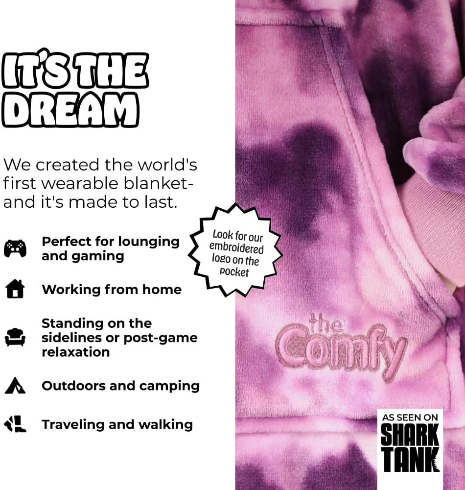 THE COMFY Dream | From Shark Tank | Patented | No Sherpa | Light Wearable Blanket Hoodie | Gift for Women & Men | One Size