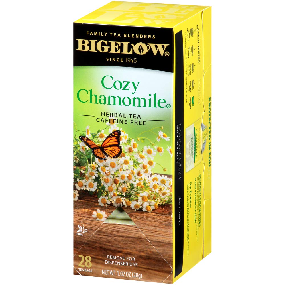Bigelow Cozy Chamomile Herbal Tea,Caffeine Free Tea with Chamomile Flowers, 100 Count Box (Pack of 1)