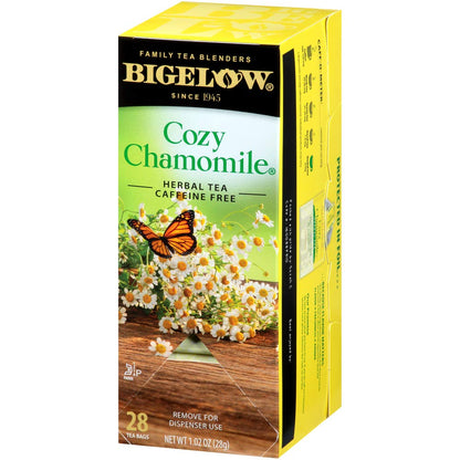 Bigelow Cozy Chamomile Herbal Tea,Caffeine Free Tea with Chamomile Flowers, 100 Count Box (Pack of 1)