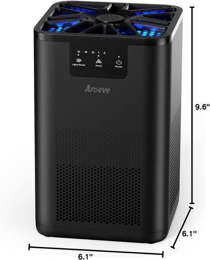 AROEVE Air Purifiers for Bedroom Air Purifier With Aromatherapy Function For Pet Smoke Pollen Dander Hair Smell 20dB Air Cleaner For Bedroom Office Living Room, MK06- White(Available for California)