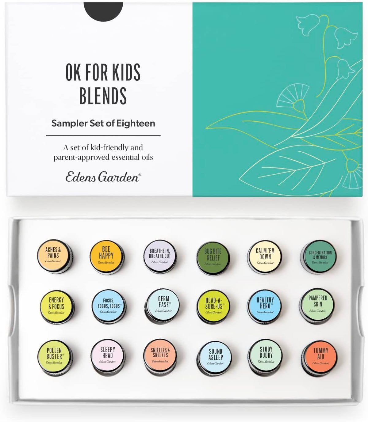 Edens Garden Top Essential Oil Blends Sampler 18 Set – 100% Pure Therapeutic Grade, Natural, Undiluted Aromatherapy Scents for Diffusers & Humidifiers – Wellness Gift for Men & Women, .92 ml/ 18 Pack
