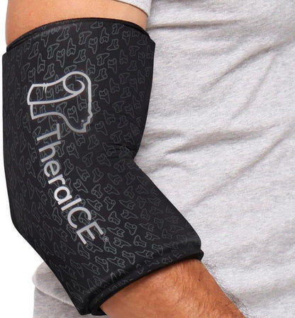 TheraICE Elbow Ice Pack Wrap Compression Sleeve for Injuries Reusable Gel Arm Cold Packs | Tennis Elbow Golfers & Cubital Tunnel, Tendinitis Pain Relief | Plus Shin Splints, Calf Strain | Women & Men