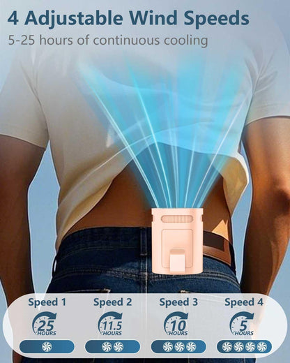 Waist Fan Clip On Shirt Fan-Mini Light Weight Portable Fans that Blow Cold Air,Small Personal Battery Powered Fans,Belt Body Under Shirt AC Cooler,Quiet Wearable Hanging Neck Fan for Women Men Kids