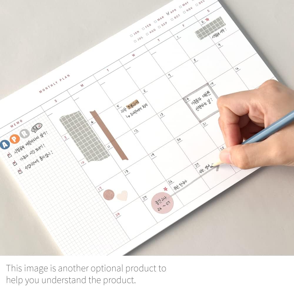 Monolike Basic B5 Monthly + Weekly Planner pad, A SET - Academic Planner, Weekly & Monthly Planner, To-do list, Note pad, Scheduler
