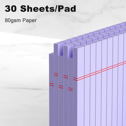 5pcs Small Note Pads 5x8 Notebook College Ruled Legal Pads Color Notepads 5 Pack Study Back Writing Pads 5 x 8 Perforated Narrow Ruled Pads of Paper for School & Office Supplies 30 Sheets/Pack