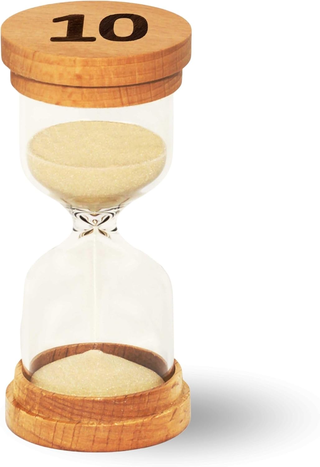 Sand Hourglass Timer - Glass Sand Clock Minutes - Modern Hourglass Watch with Wooden End Caps for Kids, Games, Classroom, Kitchen, Home or Office Decor (5 Minutes)
