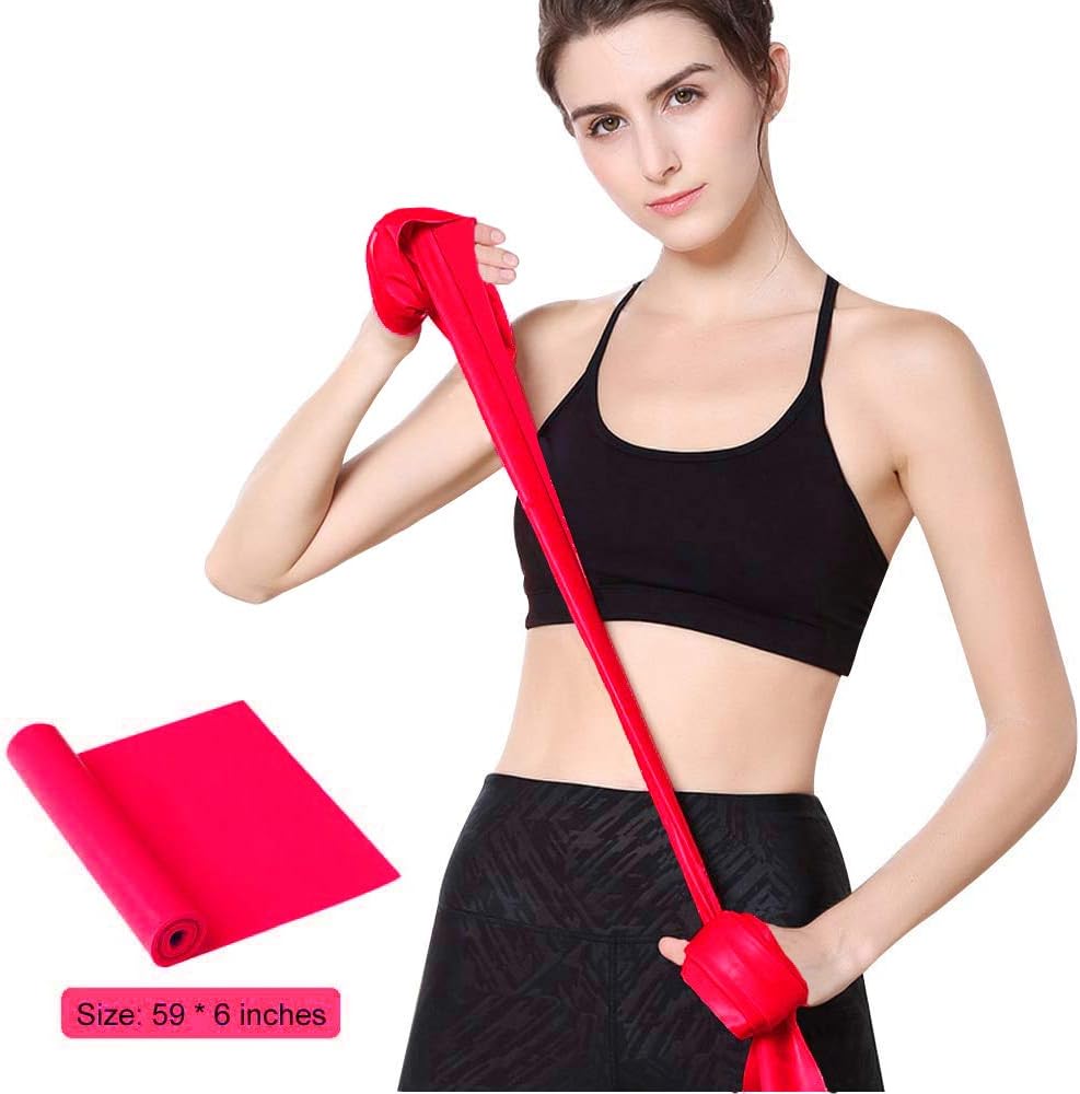 Resistance Bands for Home Workout,Long Exercise Band for Physical Therapy | Non-Latex 59inch Elastic Fitness Bands for Yoga,Pilates,Gym,Travel, Home Exercise Equipment for Women,Men,Pregnant,Seniors