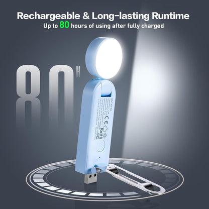 VAVOFO USB Rechargeable Book Light, Blue Light Blocking, Amber Clip-On Bookmark Shaped Reading Light, Eye Care 6 LEDs With 9 Lighting Modes for Bookworms (Grey)